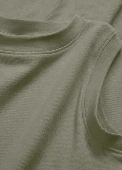 bonprix Kleider|Nachhaltigere Materialien^Jersey-Kleid aus Baumwolle mit Stretch oliv