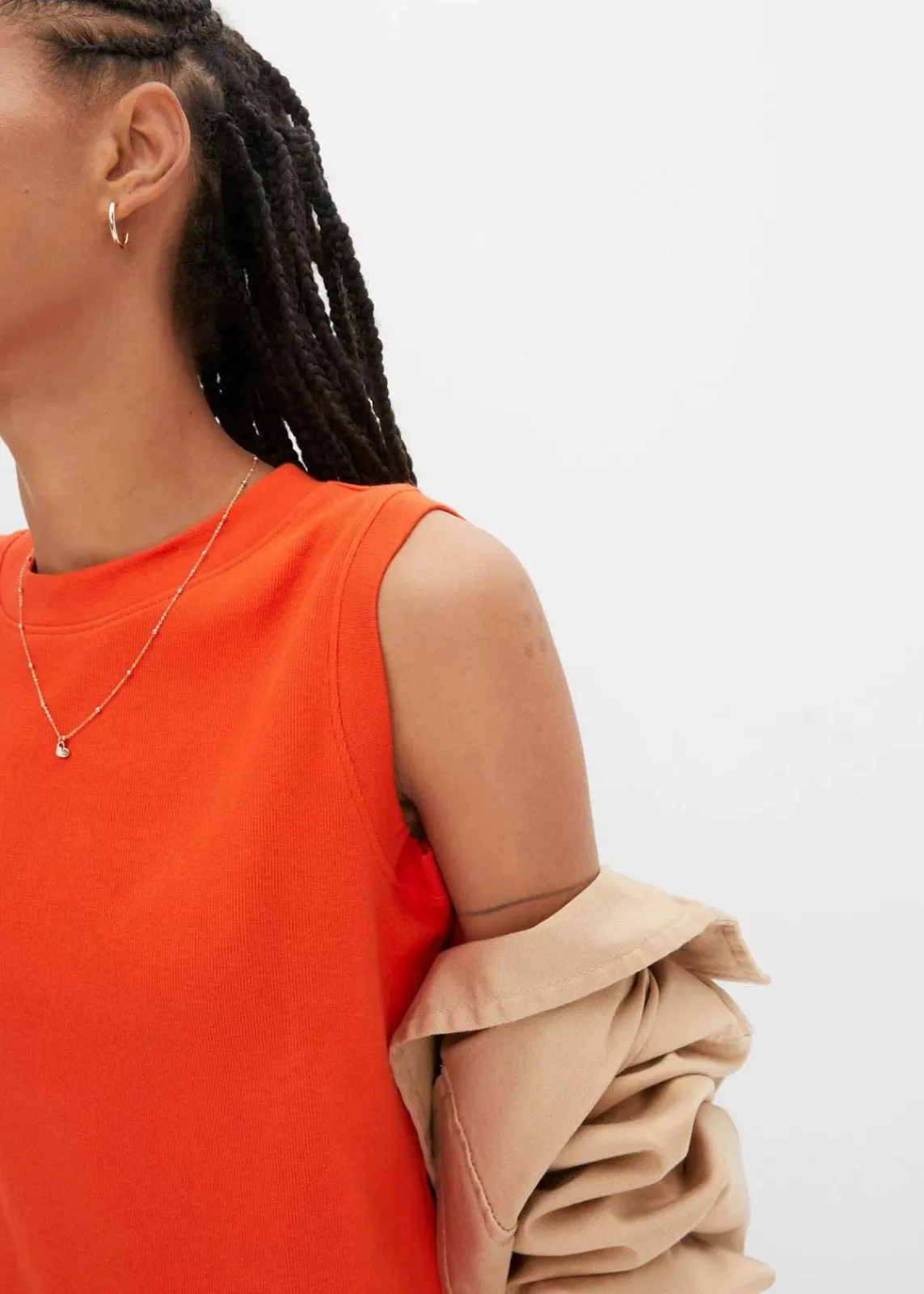bonprix Nachhaltigere Materialien|Kleider^Jersey-Kleid aus Baumwolle mit Stretch blutorange