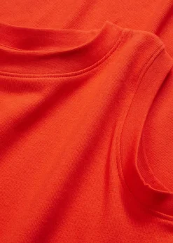 bonprix Nachhaltigere Materialien|Kleider^Jersey-Kleid aus Baumwolle mit Stretch blutorange