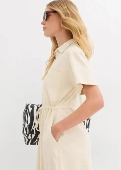 bonprix Bekleidung·Pullover & Strickjacken|Kleider^Jerseykleid aus Baumwoll-Stretch natur