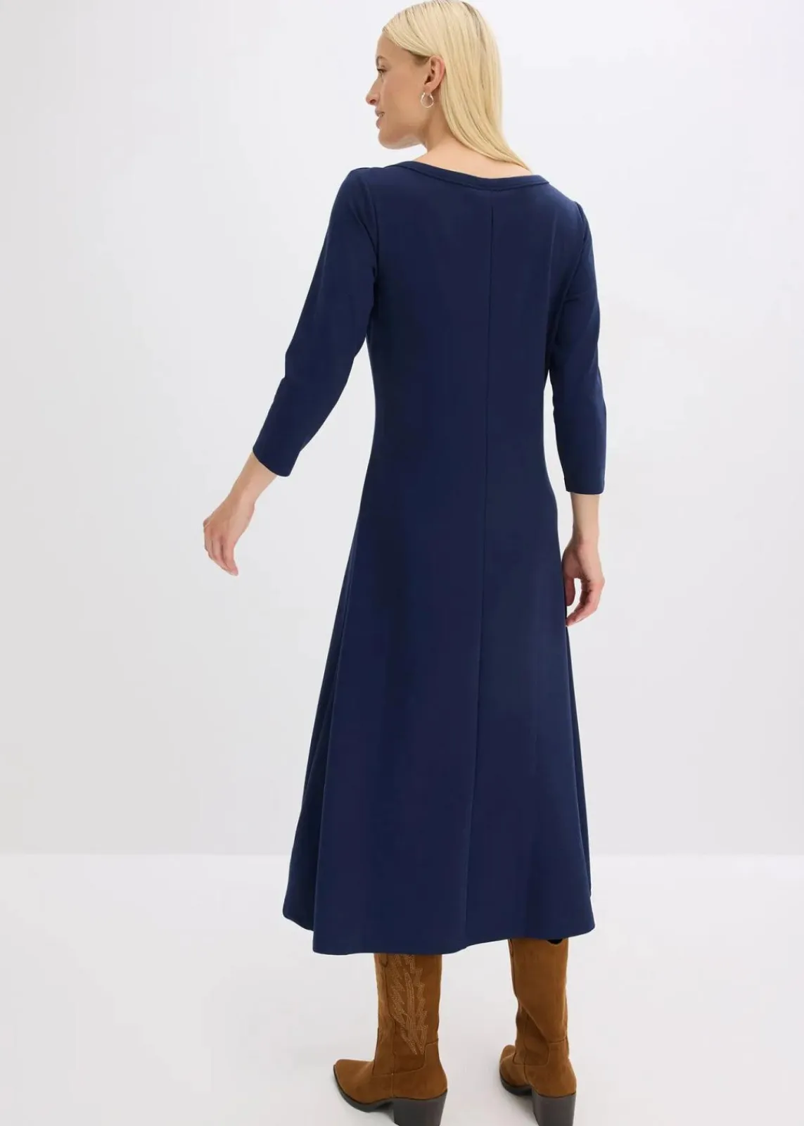 bonprix Kleider^Jerseykleid aus bequemen Punto di Roma dunkelblau