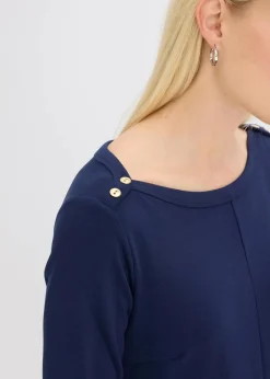 bonprix Kleider^Jerseykleid aus bequemen Punto di Roma dunkelblau