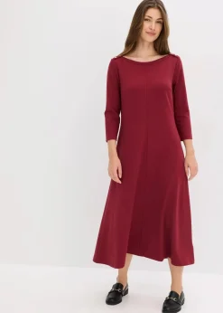 bonprix Kleider^Jerseykleid aus bequemen Punto di Roma pflaumenrot