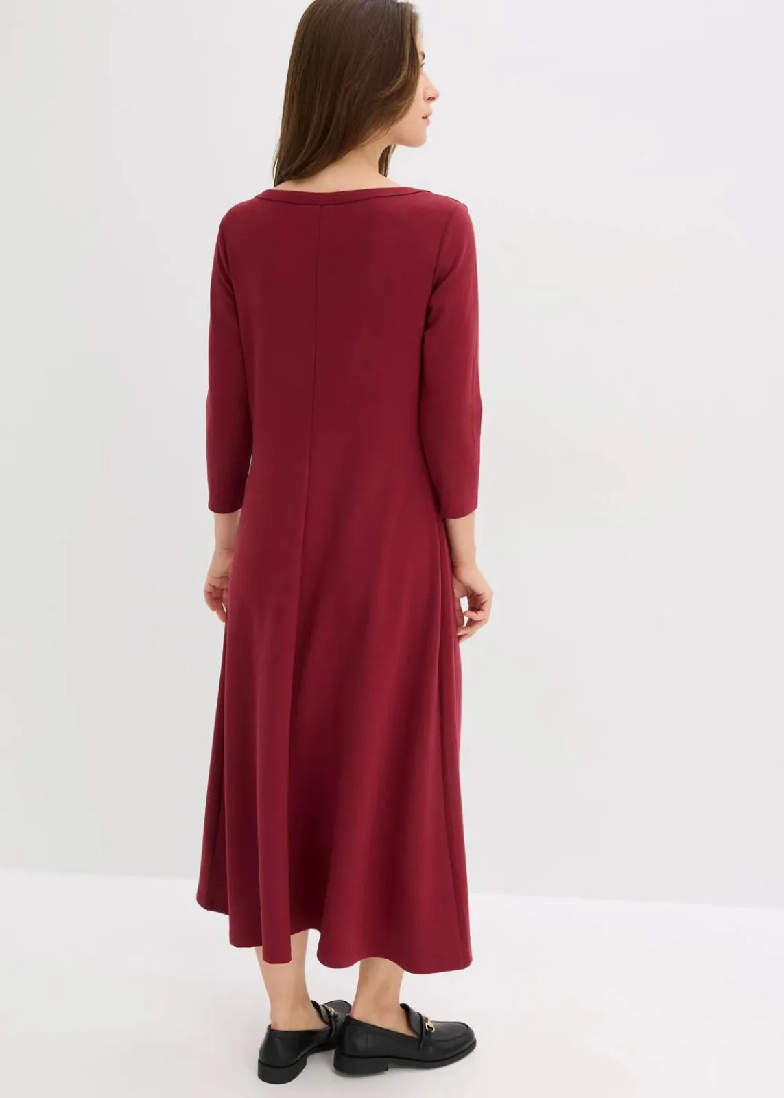 bonprix Kleider^Jerseykleid aus bequemen Punto di Roma pflaumenrot