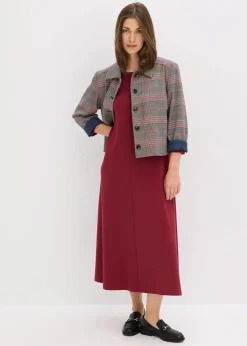 bonprix Kleider^Jerseykleid aus bequemen Punto di Roma pflaumenrot