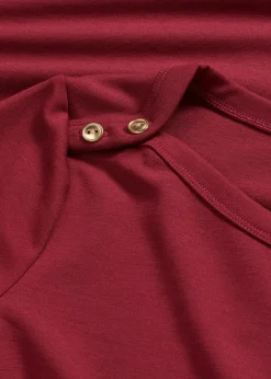bonprix Kleider^Jerseykleid aus bequemen Punto di Roma pflaumenrot