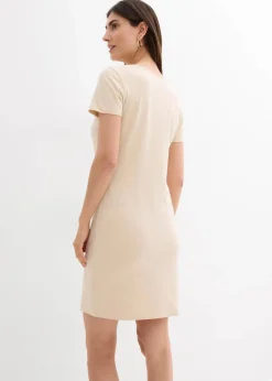 bonprix Kleider|Basics^Jerseykleid aus Bio-Baumwolle mit Stretch hellsand