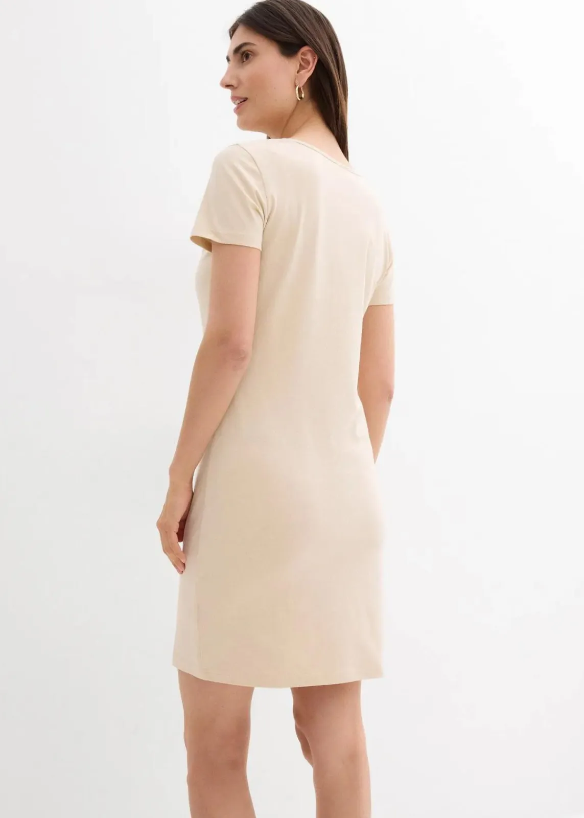 bonprix Kleider|Basics^Jerseykleid aus Bio-Baumwolle mit Stretch hellsand