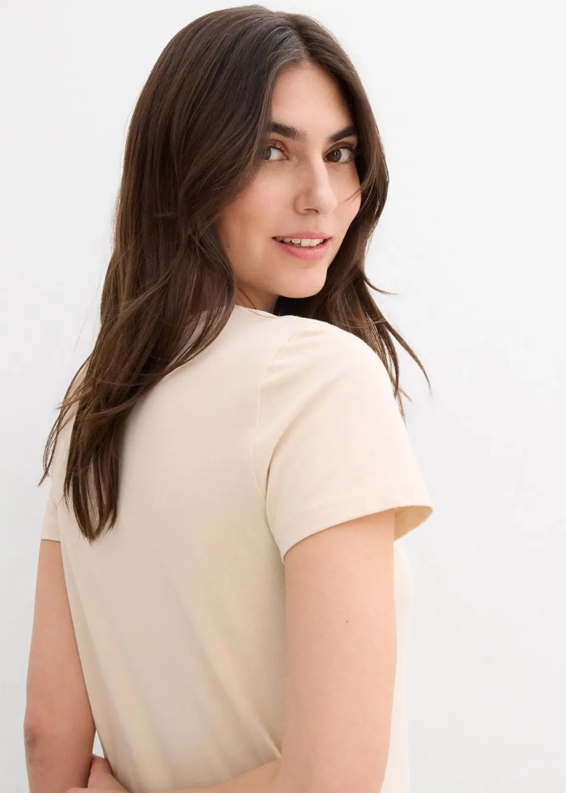 bonprix Kleider|Basics^Jerseykleid aus Bio-Baumwolle mit Stretch hellsand