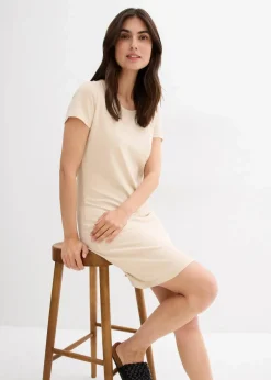 bonprix Kleider|Basics^Jerseykleid aus Bio-Baumwolle mit Stretch hellsand
