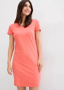 bonprix Kleider|Basics^Jerseykleid aus Bio-Baumwolle mit Stretch helllachs
