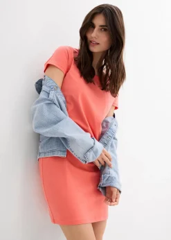 bonprix Kleider|Basics^Jerseykleid aus Bio-Baumwolle mit Stretch helllachs