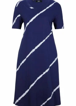bonprix Bekleidung·Pullover & Strickjacken|Kleider^Jerseykleid aus Bio-Baumwolle mitternachtsblau/weiß bedruckt