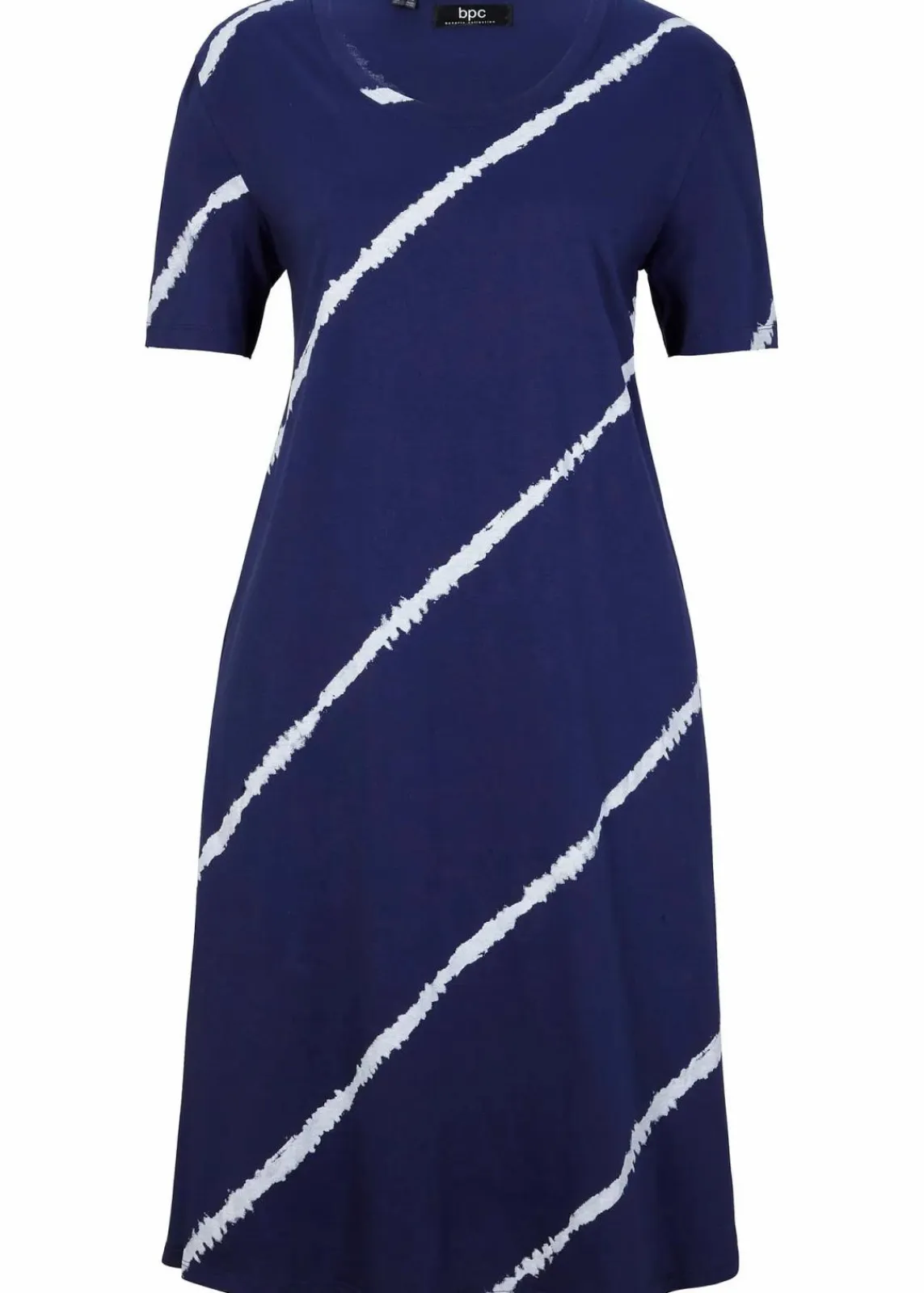 bonprix Bekleidung·Pullover & Strickjacken|Kleider^Jerseykleid aus Bio-Baumwolle mitternachtsblau/weiß bedruckt