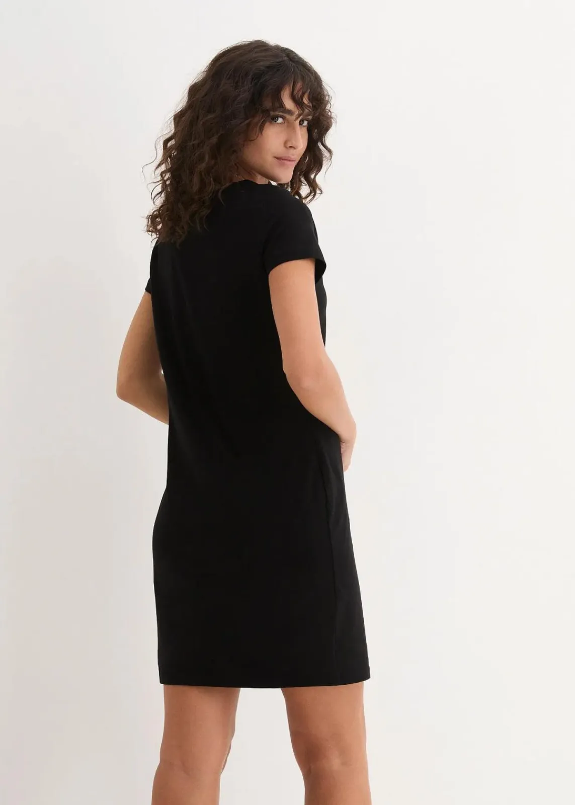 bonprix Bekleidung·Röcke|Bekleidung·Pullover & Strickjacken^Jerseykleid aus Bio-Baumwolle mit Stretch schwarz