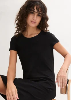 bonprix Bekleidung·Röcke|Bekleidung·Pullover & Strickjacken^Jerseykleid aus Bio-Baumwolle mit Stretch schwarz