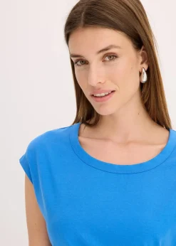 bonprix Bekleidung·Pullover & Strickjacken|Kleider^Jerseykleid aus elastischem Baumwoll-Mix gletscherblau