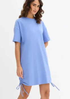 bonprix Kleider|Nachhaltigere Materialien^Jerseykleid aus elastischem Baumwoll-Mix himmelblau