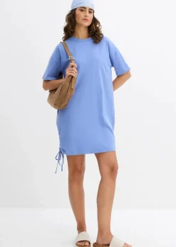 bonprix Kleider|Nachhaltigere Materialien^Jerseykleid aus elastischem Baumwoll-Mix himmelblau