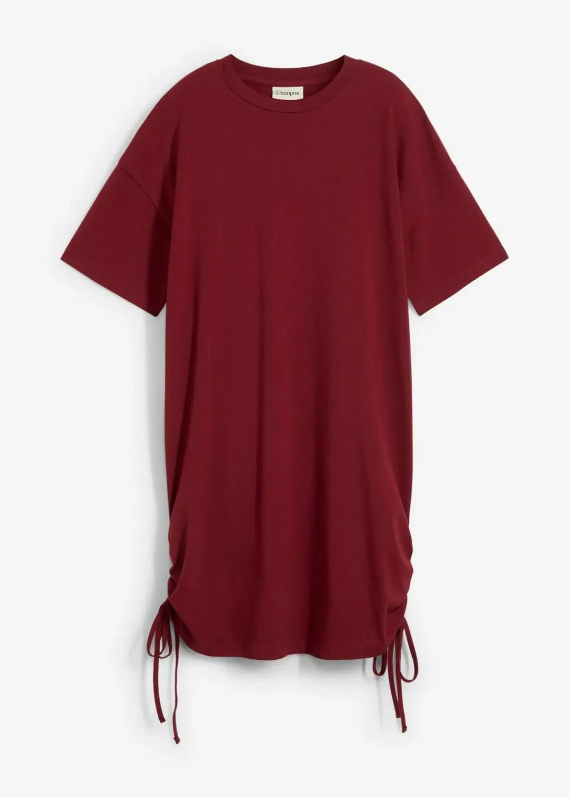 bonprix Bekleidung·Pullover & Strickjacken|Nachhaltigere Materialien^Jerseykleid aus elastischem Baumwoll-Mix rubinrot
