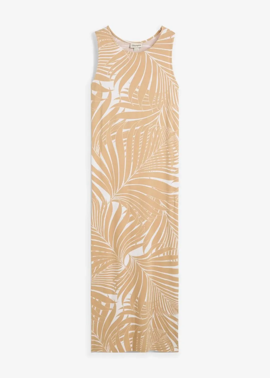 bonprix Bekleidung·Pullover & Strickjacken|Kleider^Jerseykleid aus fließendem Viskose-Mix wollweiß/new beige bedruckt