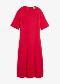 bonprix Kleider|Bekleidung·Pullover & Strickjacken^Jerseykleid aus fließendem Viskose-Mix rot
