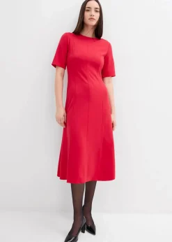 bonprix Kleider|Bekleidung·Pullover & Strickjacken^Jerseykleid aus fließendem Viskose-Mix rot