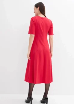 bonprix Kleider|Bekleidung·Pullover & Strickjacken^Jerseykleid aus fließendem Viskose-Mix rot
