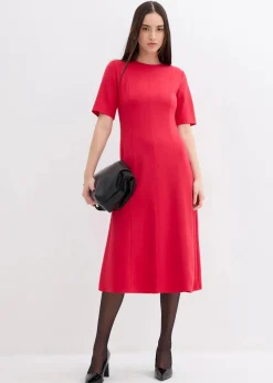 bonprix Kleider|Bekleidung·Pullover & Strickjacken^Jerseykleid aus fließendem Viskose-Mix rot