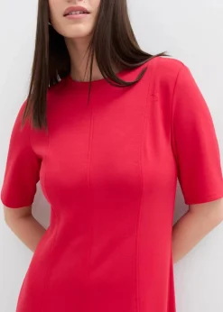 bonprix Kleider|Bekleidung·Pullover & Strickjacken^Jerseykleid aus fließendem Viskose-Mix rot