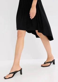 bonprix Bekleidung·Pullover & Strickjacken|Kleider^Jerseykleid aus fließendem Viskose-Mix schwarz