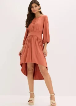 bonprix Kleider|Bekleidung·Pullover & Strickjacken^Jerseykleid aus fließendem Viskose-Mix cognac