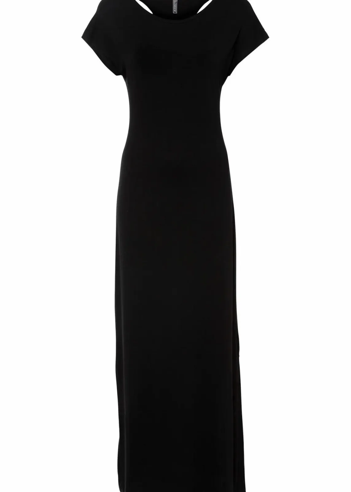 bonprix Kurzgrößen|Bekleidung·Pullover & Strickjacken^Jerseykleid aus fließendem Viskose-Elasthan-Mix schwarz