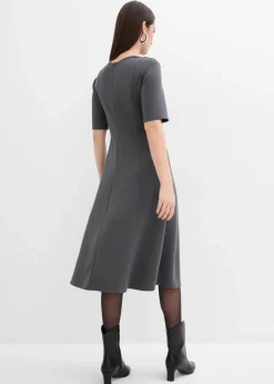 bonprix Bekleidung·Pullover & Strickjacken|Kleider^Jerseykleid aus fließendem Viskose-Mix anthrazit
