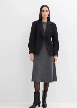 bonprix Bekleidung·Pullover & Strickjacken|Kleider^Jerseykleid aus fließendem Viskose-Mix anthrazit
