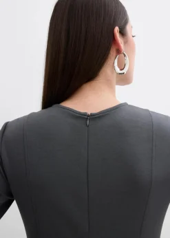 bonprix Bekleidung·Pullover & Strickjacken|Kleider^Jerseykleid aus fließendem Viskose-Mix anthrazit