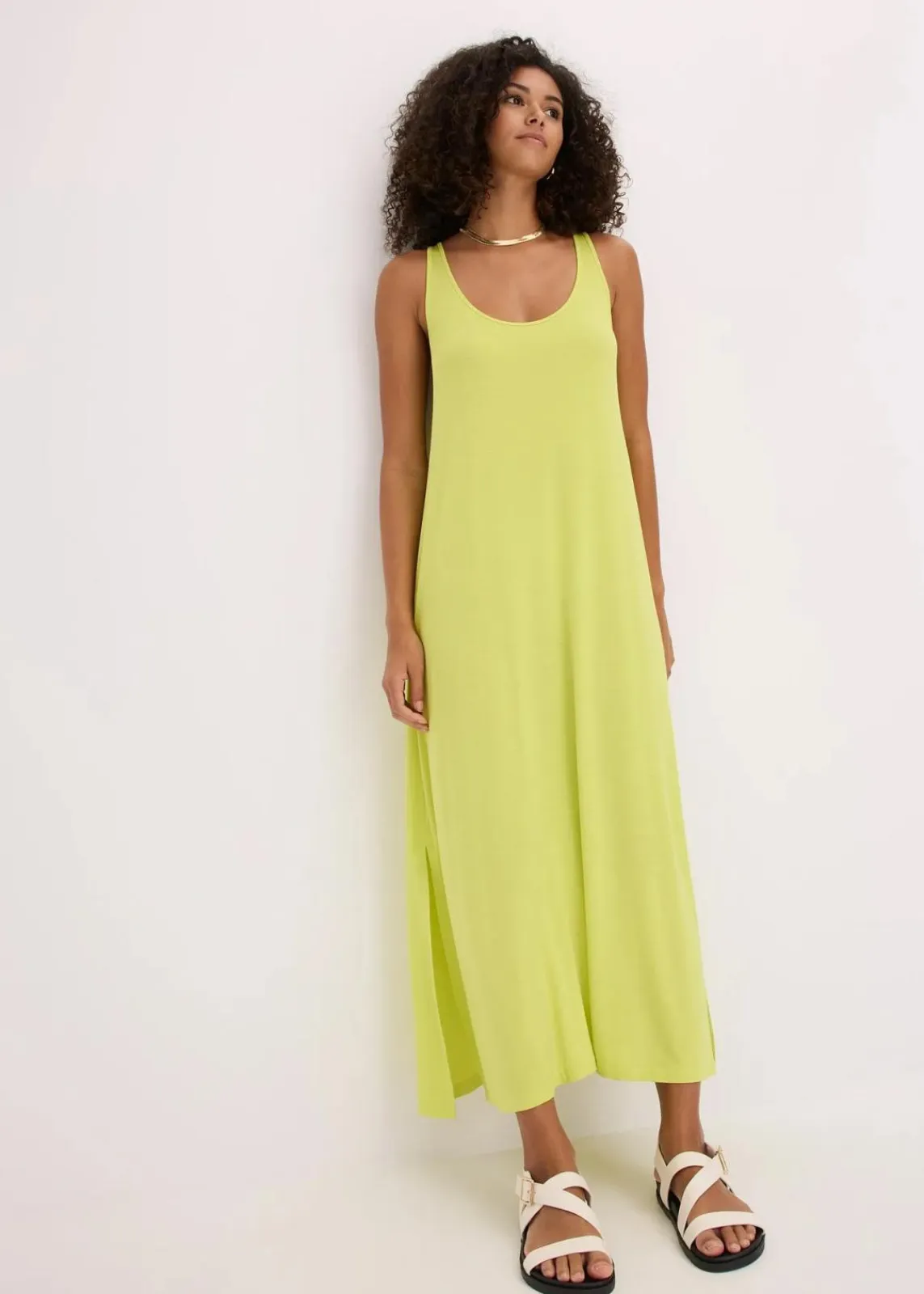 bonprix Nachhaltigere Materialien|Kleider^Jerseykleid aus fließender Viskose zitrusgelb