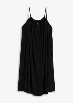 bonprix Bekleidung·Pullover & Strickjacken|Kleider^Jerseykleid aus fließender Viskose schwarz