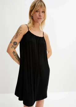 bonprix Bekleidung·Pullover & Strickjacken|Kleider^Jerseykleid aus fließender Viskose schwarz