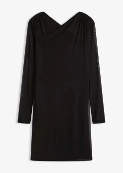 bonprix Bekleidung·Pullover & Strickjacken|Kleider^Jerseykleid aus Mesh schwarz