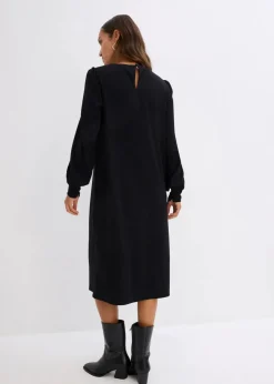 bonprix Bekleidung·Pullover & Strickjacken|Nachhaltigere Materialien^Jerseykleid aus Punto di Roma schwarz