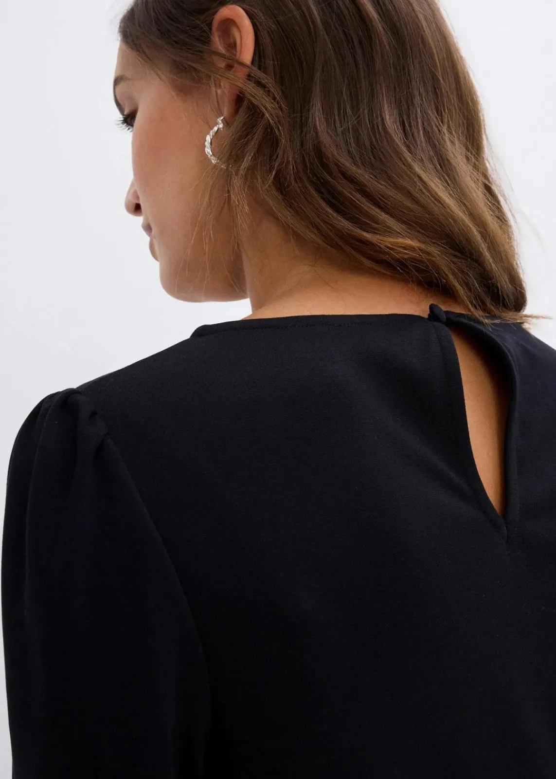 bonprix Bekleidung·Pullover & Strickjacken|Nachhaltigere Materialien^Jerseykleid aus Punto di Roma schwarz