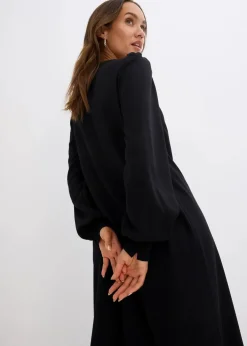 bonprix Bekleidung·Pullover & Strickjacken|Nachhaltigere Materialien^Jerseykleid aus Punto di Roma schwarz