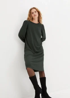 bonprix Kleider|Nachhaltigere Materialien^Jerseykleid aus Punto di Roma tannengrün