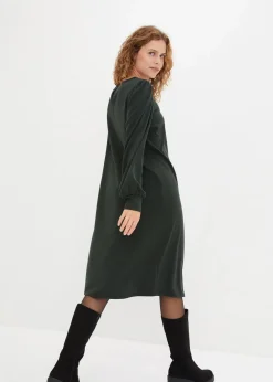 bonprix Kleider|Nachhaltigere Materialien^Jerseykleid aus Punto di Roma tannengrün