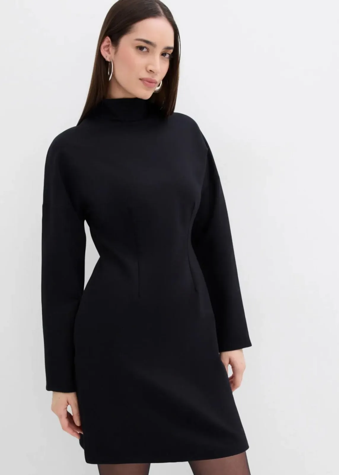 bonprix Bekleidung·Pullover & Strickjacken|Kleider^Jerseykleid aus Punto di Roma schwarz