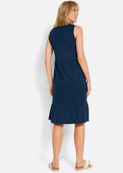 bonprix Nachhaltigere Materialien|Kleider^Jerseykleid aus reiner Baumwolle dunkelblau