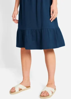 bonprix Nachhaltigere Materialien|Kleider^Jerseykleid aus reiner Baumwolle dunkelblau