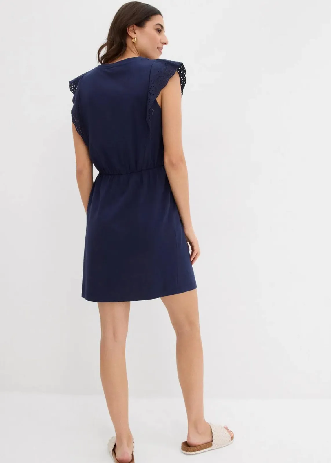 bonprix Bekleidung·Pullover & Strickjacken|Kleider^Jerseykleid aus reiner Baumwolle dunkelblau
