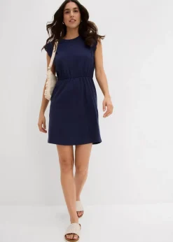 bonprix Bekleidung·Pullover & Strickjacken|Kleider^Jerseykleid aus reiner Baumwolle dunkelblau
